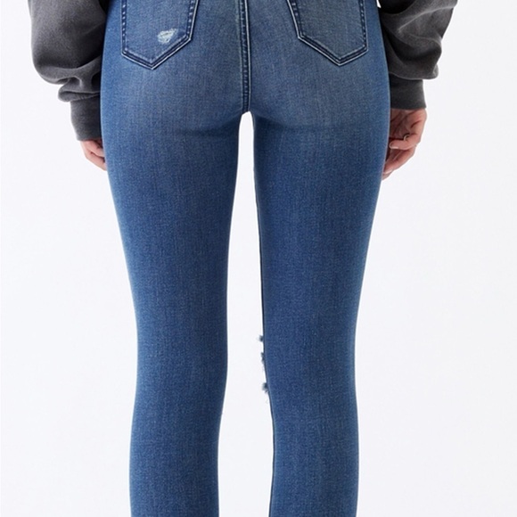 PACSUN HIGH RISE DISTRESSED RAW HEM ANKLE JEGGINGS SZ 26 EVERYDAY SCHOOL - Picture 3 of 10